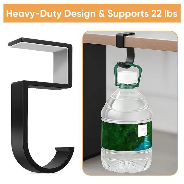 Alt view image 4 of 7 - Durable Alloy Purse Hook for Table: 2-Pack Heavy Duty Holder for Desk with Non-Slip Pad - 22 lbs Max Load Portable Hanger for Restaurants Office Desks Bars & Cafes - Hanging Umbrellas Keys Headphone