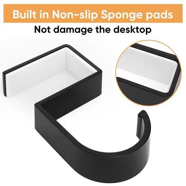 Alt view image 6 of 7 - Durable Alloy Purse Hook for Table: 2-Pack Heavy Duty Holder for Desk with Non-Slip Pad - 22 lbs Max Load Portable Hanger for Restaurants Office Desks Bars & Cafes - Hanging Umbrellas Keys Headphone