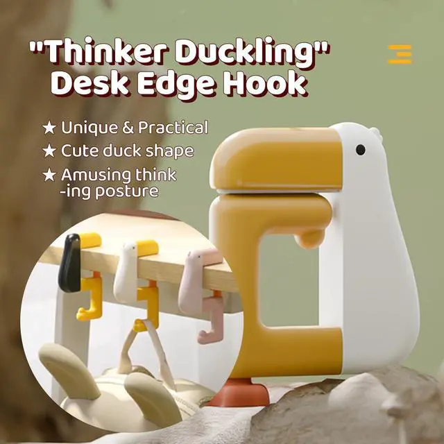 Alt view image 2 of 7 - Bird Desk Hooks 3 Pack, Foldable Table Clamp Hanger for Bags & Headphones, Adjustable Non-Slip Desk Organizer for Keys, Umbrellas & Wallets Space Saving Office Accessories