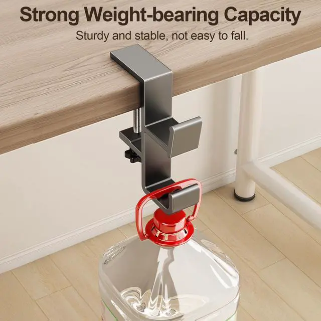 Alt view image 4 of 7 - Desk Hook for Bag, Purse Hook for Table, Under Desk Handbag Hanger, Aluminum Backpack Holder, Desk Mount Hook for Umbrellas, Headphone, Back to School Supplies, Cream