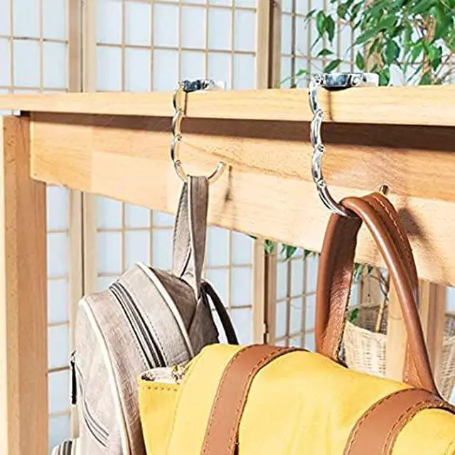 Alt view image 3 of 6 - Foldable Purse Hook for Table, Handbag Storage Folding Decor Table Hook, Women's Bag Handbag Hanger Holder (Marble Blue)