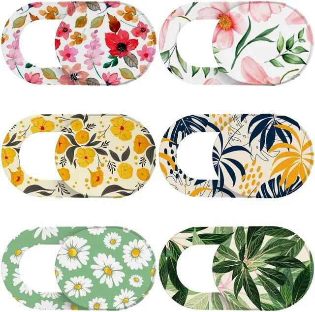 Main image of Laptop Camera Cover Slide Cute (6 Pack), Ultra Thin Webcam Cover for iPhone iPad MacBook Pro Computer iMac Cell Phone PC Accessories, 0.03" Camera Blocker Slider, Great for Privacy - Flowers