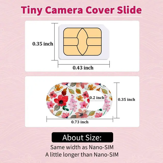 Alt view image 3 of 6 - Laptop Camera Cover Slide Cute (6 Pack), Ultra Thin Webcam Cover for iPhone iPad MacBook Pro Computer iMac Cell Phone PC Accessories, 0.03" Camera Blocker Slider, Great for Privacy - Flowers