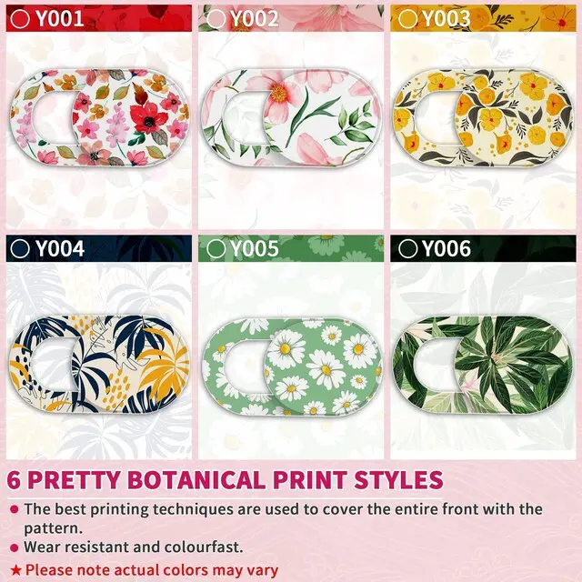 Alt view image 5 of 6 - Laptop Camera Cover Slide Cute (6 Pack), Ultra Thin Webcam Cover for iPhone iPad MacBook Pro Computer iMac Cell Phone PC Accessories, 0.03" Camera Blocker Slider, Great for Privacy - Flowers