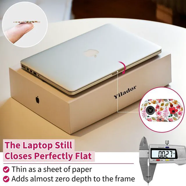 Alt view image 2 of 6 - Laptop Camera Cover Slide Cute (6 Pack), Ultra Thin Webcam Cover for iPhone iPad MacBook Pro Computer iMac Cell Phone PC Accessories, 0.03" Camera Blocker Slider, Great for Privacy - Flowers