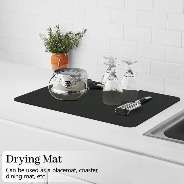 Alt view image 2 of 7 - Coffee Mat, Coffee Bar Mat, Dish Drying Mat, Kitchen Counter Mat