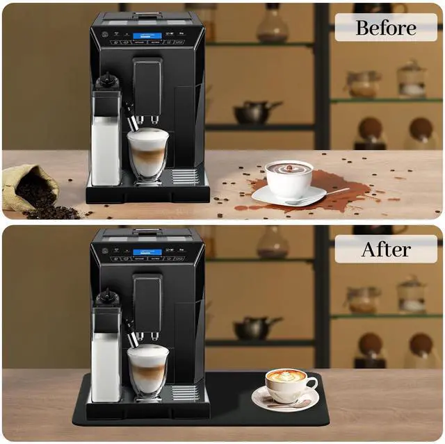 Alt view image 4 of 7 - Coffee Mat, Coffee Bar Mat, Dish Drying Mat, Kitchen Counter Mat