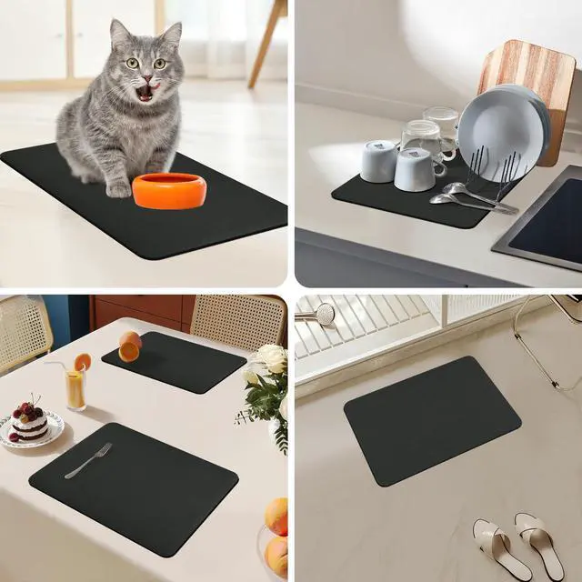 Alt view image 7 of 7 - Coffee Mat, Coffee Bar Mat, Dish Drying Mat, Kitchen Counter Mat
