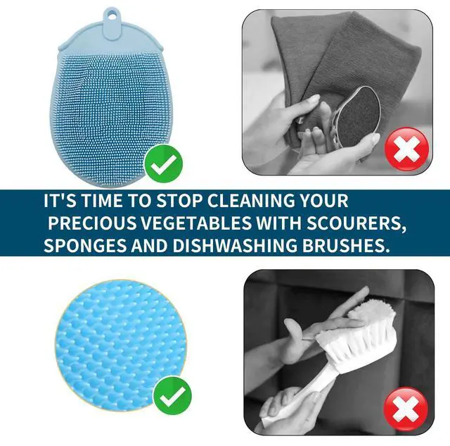 Alt view image 2 of 5 - Vegetable Brush Vegetable Scrubber for Food - Vegetable Cleaner Potato Scrubber Brush Veggie Brush Vegetable Scrubber Potato Brush Veggie Scrubber