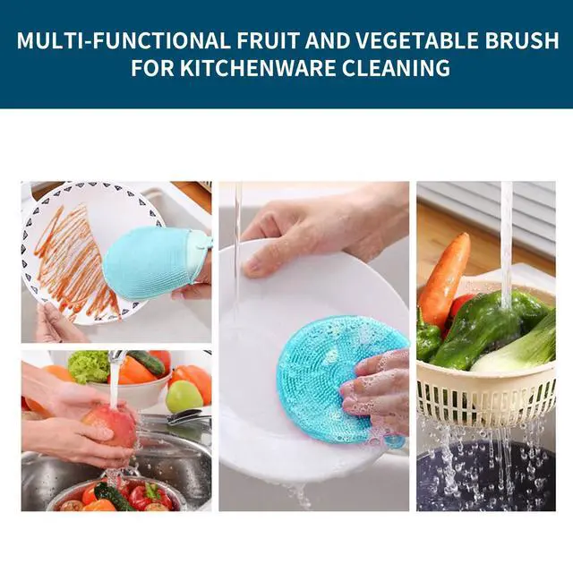 Alt view image 4 of 5 - Vegetable Brush Vegetable Scrubber for Food - Vegetable Cleaner Potato Scrubber Brush Veggie Brush Vegetable Scrubber Potato Brush Veggie Scrubber