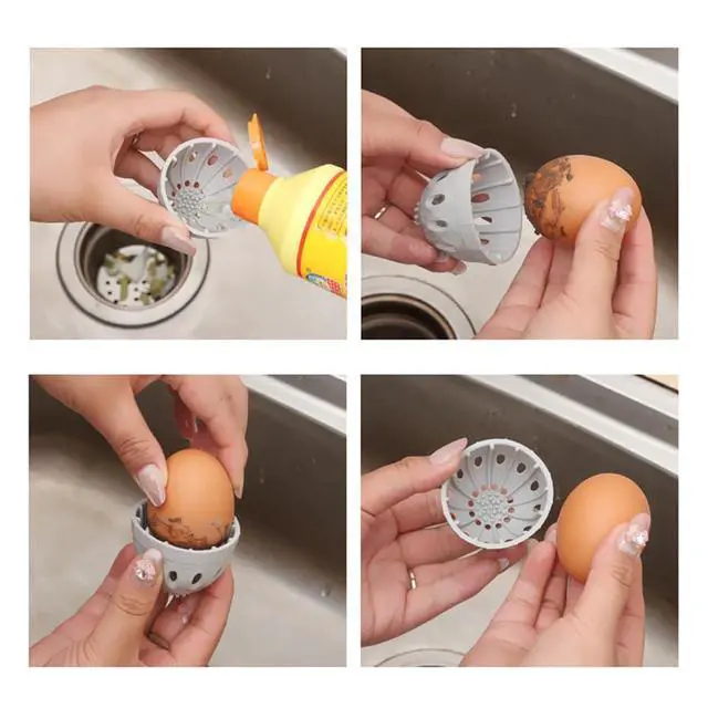Alt view image 3 of 6 - 2 Pack Egg Washer Egg Brush Rotating Scrabber Chicken Coop Remover Cleaning Tool Silicone Egg Cleaner for Farm Fresh Eggs Backyard Chickens Duck Egg Washing Eggs Potatoes