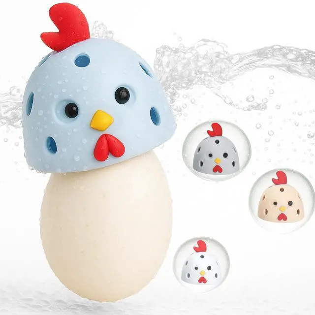 Main image of Egg Washer for Fresh Eggs, Egg Scrubber for Fresh Eggs, Reusable Silicone Chicken Shaped Scrubs, Chicken Egg Cleaner, Eggshell Cleaner for Poultry Farm, Housewife Kitchen Helper Tool (Blue Chick Cap)