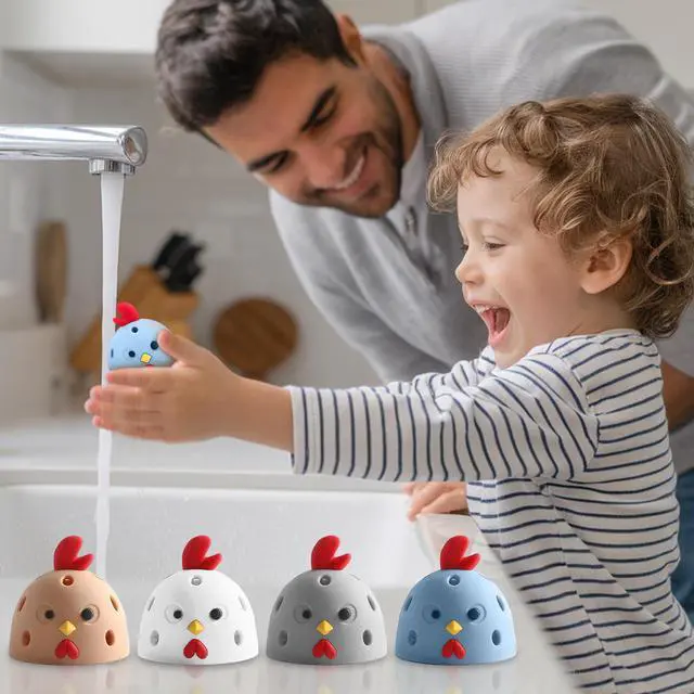 Alt view image 7 of 7 - Egg Washer for Fresh Eggs, Egg Scrubber for Fresh Eggs, Reusable Silicone Chicken Shaped Scrubs, Chicken Egg Cleaner, Eggshell Cleaner for Poultry Farm, Housewife Kitchen Helper Tool (Blue Chick Cap)