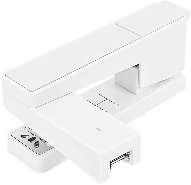 Main image of Swing-Arm Swivel Stapler - 20 Sheets Capacity, 360 Degree Rotate Desk Stapler with 100 Staples - Non-Slip Office Stapler, White