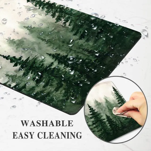 Alt view image 3 of 7 - Green Forest Mouse Pad Mountain Tree Desk Mousepad Computer Gaming Office Small Cute Aesthetic Vintage Christmas Large Wireless Mat Desktop Laptop Travel Square Medium Accessories Supplies