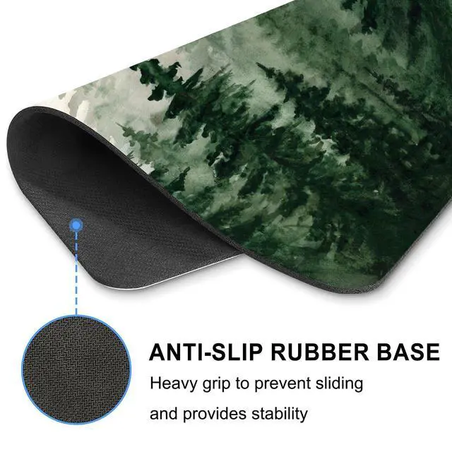 Alt view image 5 of 7 - Green Forest Mouse Pad Mountain Tree Desk Mousepad Computer Gaming Office Small Cute Aesthetic Vintage Christmas Large Wireless Mat Desktop Laptop Travel Square Medium Accessories Supplies