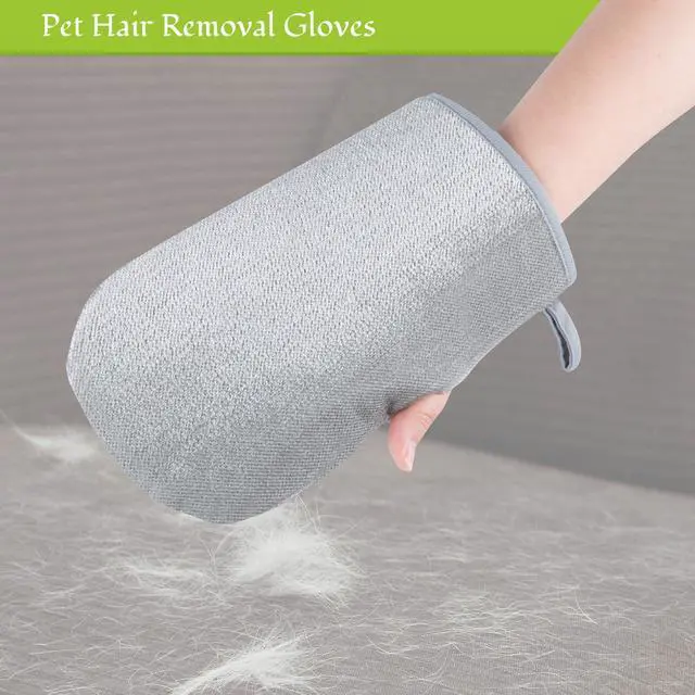 Alt view image 5 of 6 - 180°Rotating Head Rubber Broom with Squeegee for Pet Hair Removal - 51" Iron Handle Fur Remover Rake Brush for Carpet, Hardwood & Tile Floors, Includes Pet Hair Removal Gloves (Green)