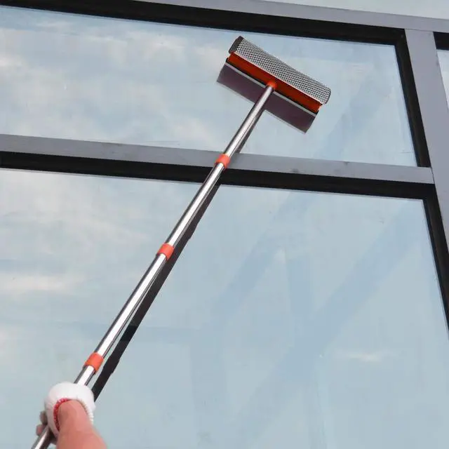 Alt view image 7 of 7 - Window Squeegee for Window Cleaning, Squeegee Window Cleaner Tool 2 in 1 Car Window Cleaning Tool with Extension Pole 58 Telescopic Window Washing Equipment, Shower Squeegee for Shower Glass Door