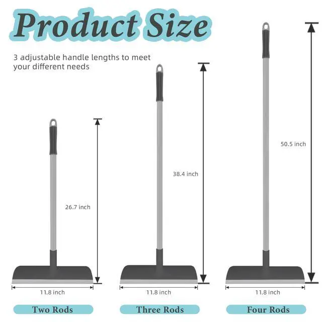 Alt view image 2 of 7 - Floor Scrub Brush with Long Handle - Adjustable Handle 2 in 1 Scrape and Heavy-Duty Stiff Bristle Floor Scrubber Brush for Cleaning Bathroom, Kitchen Patio Tile Garage and Deck