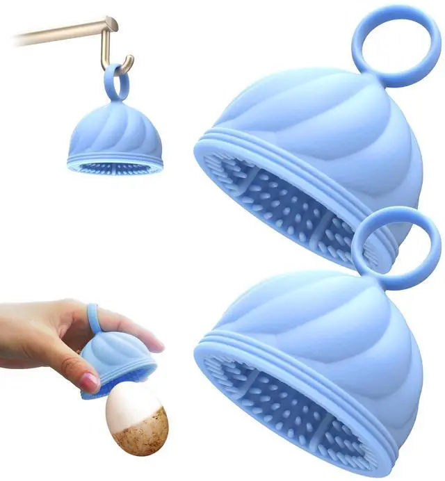 Main image of Washer for Fresh Eggs - Upgraded 2.0 Silicone Egg Scrubber | Farm Fresh Egg & Vegetable Scrubber | Dishwasher Safe, Gentle on Shells (Blue 2 Pcs)