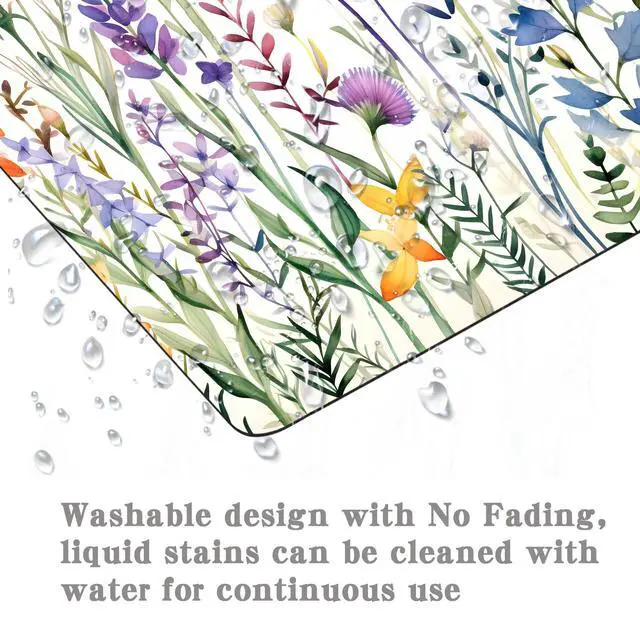 Alt view image 5 of 6 - Beautiful Floral Plants Mouse Pad,Purple Flowers Mouse Pads for Desk,Soft Cute Computer Mouse Mat Washable Mousepad Computer Mouse Pads for Women,Square Waterproof Non-Slip Rubber Base MousePads