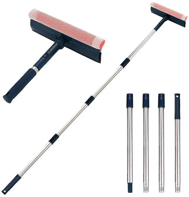 Main image of Professional Window Squeegee,2-in-1 Window Cleaner with 56" Long Stainless Steel Handle,Window Washing Kit, Glass Door Cleaner,Multi-Use Car Windshield Cleaning Tool for Gas Station, Glass,Shower