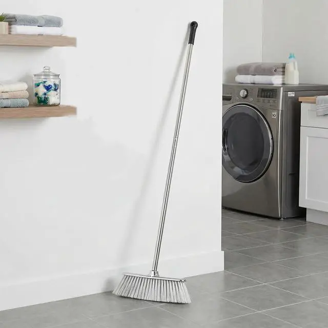 Alt view image 7 of 7 - Indoor Soft Bristles Angle Sweeping Broom with Long Handle for Kitchen Hardwood Floor Cleaning