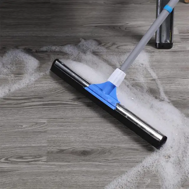 Alt view image 2 of 6 - Floor Squeegee for Concrete Floor - 50" Squeegee Broom with Long Handle for Tile Floor, Heavy Duty Foam Floor Water Wiper for Garage, Shower, Kitchen, Windows, Glass, Carpet and Pet Hair