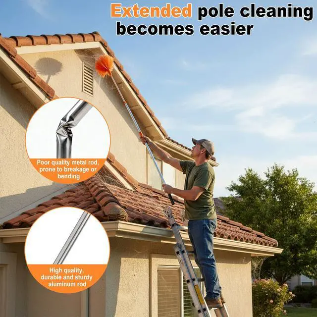 Alt view image 5 of 7 - Professional 67" Window Squeegee, 3-in-1 Rotatable Squeegee for Window Cleaning with Extension Poles, Window Cleaner Tool Kit for Indoor & Outdoor High Windows and Car Glass