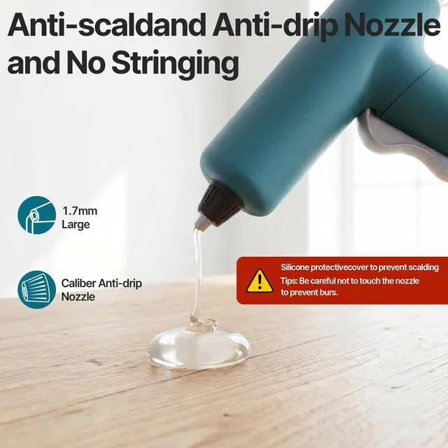 Alt view image 4 of 7 - Cordless Hot Glue Gun, Fast Preheating with 30 Premium Sticks Set, Smart Safety Control Anti-Drip, 2.6Ah Type-C Rechargeable for Crafts DIY Arts, Creative Decorations & Repairs