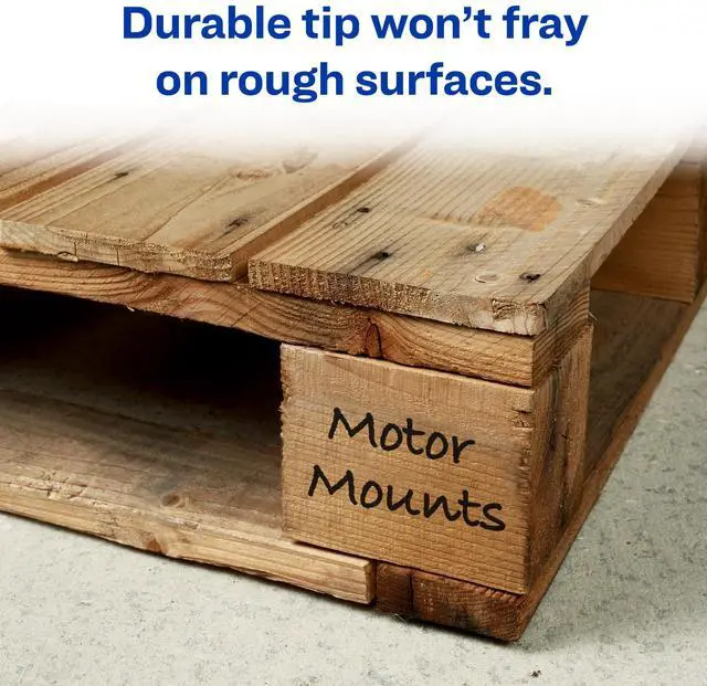 Alt view image 4 of 7 - Marks-A-Lot Permanent Marker, Regular Desk-Style Size, Chisel Tip, Water and Wear Resistant, 1 Black Marker (17888)