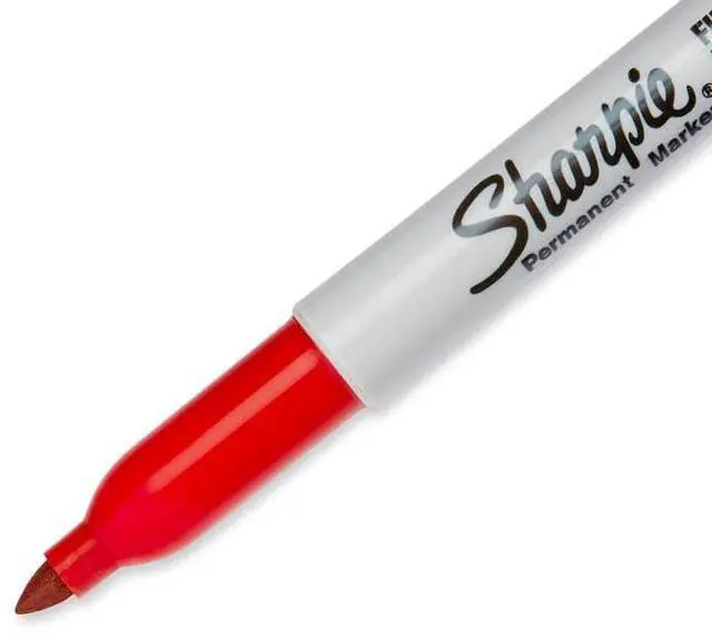 Main image of Fine Point Permanent Markers, Red, 1 Count