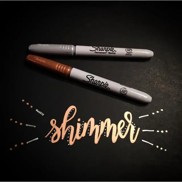 Alt view image 7 of 7 - Permanent Markers | Fine Point for Bold Details | Assorted Metallic Colours | 3 Marker Pens