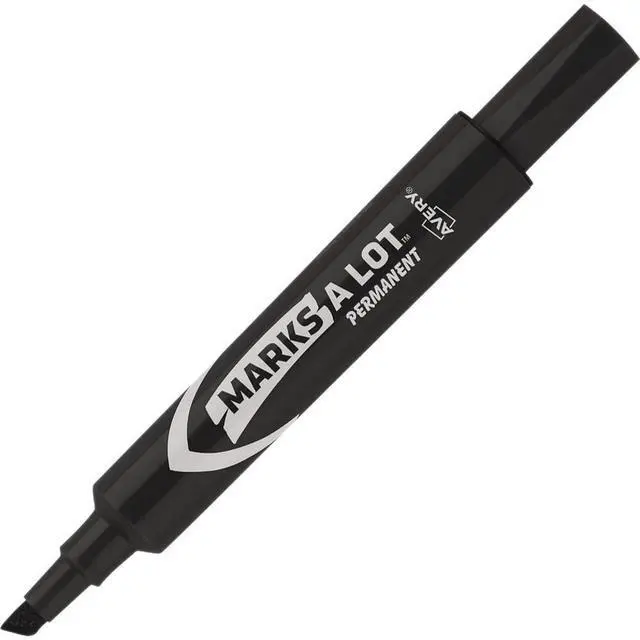 Alt view image 2 of 2 - Marks A Lot Permanent Markers, Regular Desk-Style Size, Chisel Tip, 2 Black Markers (07902)