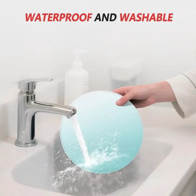 Alt view image 6 of 7 - Mouse Pad Non-Slip Rubber Base Smooth Surface Stitched Edges Waterproof Durable Compatible with All Mice for Office & Gaming, Desk Accessory, Diameter 8.7 inch, Sky Gradient