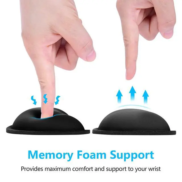 Alt view image 3 of 7 - Mouse Wrist Rest, Ergonomic Memory Foam Mouse Wrist for Computer Desk Mats Support, PU Leather Hand Rest Pad Cushion for Gaming, Laptop, Men, Women, Pain Relief & Easy Typing, Black