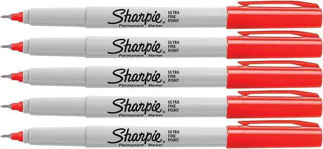 Main image of Red, Ultra Fine Point Tip, Permanent Markers, 5-Count