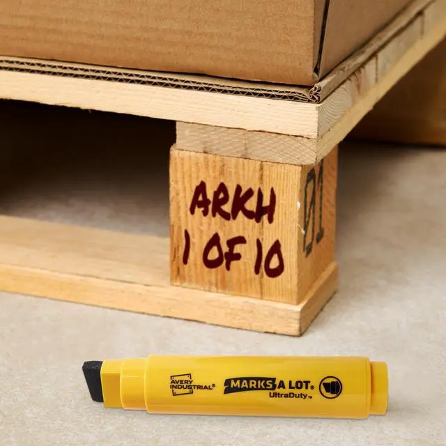 Alt view image 5 of 7 - Marks A Lot UltraDuty Permanent Markers, XL Wide 18mm Chisel Tip, Water Resistant, 1 Black Industrial Marker (29865)
