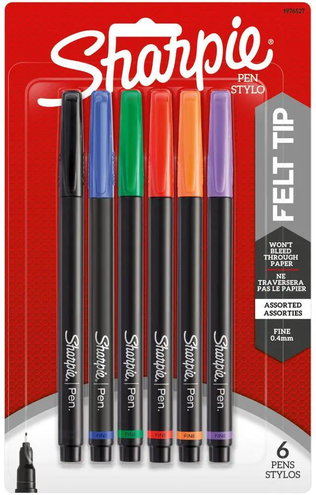 Main image of 1976527 Pen, Fine Point, Assorted Colors, 6-Count