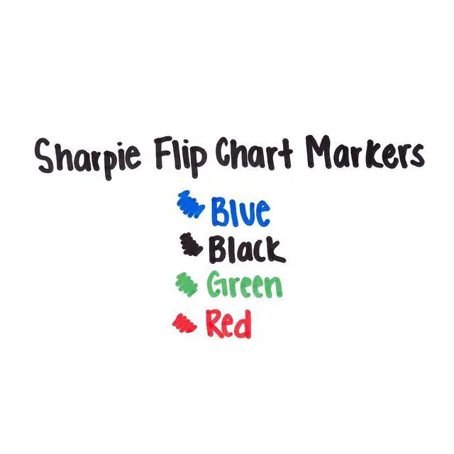 Alt view image 4 of 5 - Flip Chart Markers, Bullet Tip, Assorted Colors, 4 Pack