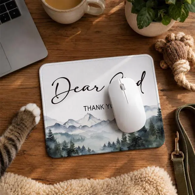 Alt view image 4 of 7 - Christian Inspirational Mouse Pad,Christian Gifts for Women,Religious Gifts Non-Slip Rubber Base Mousepads for Home Office Dorm Desk Decor,9.5x7.9 inches