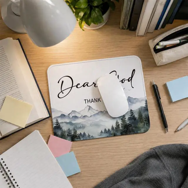 Alt view image 5 of 7 - Christian Inspirational Mouse Pad,Christian Gifts for Women,Religious Gifts Non-Slip Rubber Base Mousepads for Home Office Dorm Desk Decor,9.5x7.9 inches