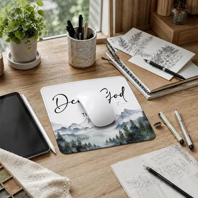Alt view image 7 of 7 - Christian Inspirational Mouse Pad,Christian Gifts for Women,Religious Gifts Non-Slip Rubber Base Mousepads for Home Office Dorm Desk Decor,9.5x7.9 inches