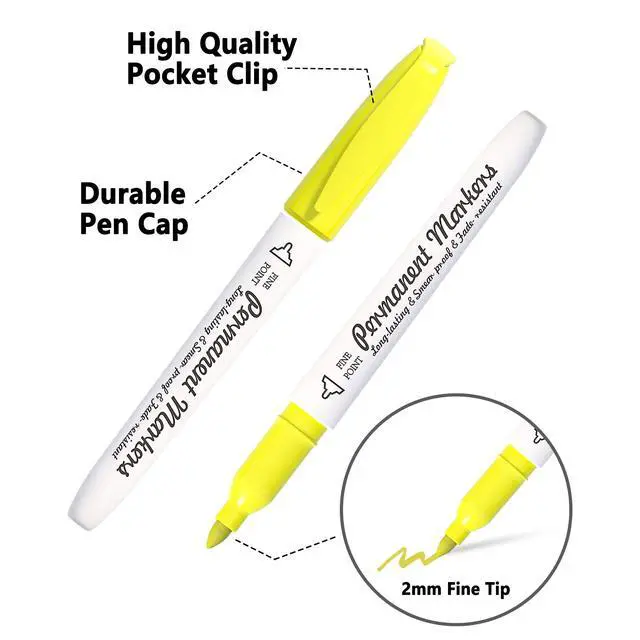Alt view image 4 of 7 - 30 Colors Permanent Markers, Fine Point, Assorted Colors, Works on Plastic,Wood,Stone,Metal and Glass for Kids Adult Coloring Doodling Marking