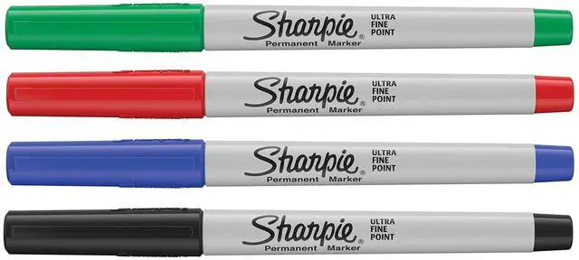 Alt view image 2 of 7 - Permanent Markers | Ultra-Fine Point | Assorted Classic Colours | 4 Count