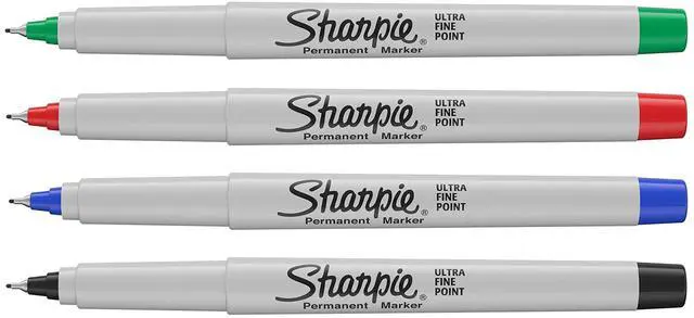 Alt view image 3 of 7 - Permanent Markers | Ultra-Fine Point | Assorted Classic Colours | 4 Count
