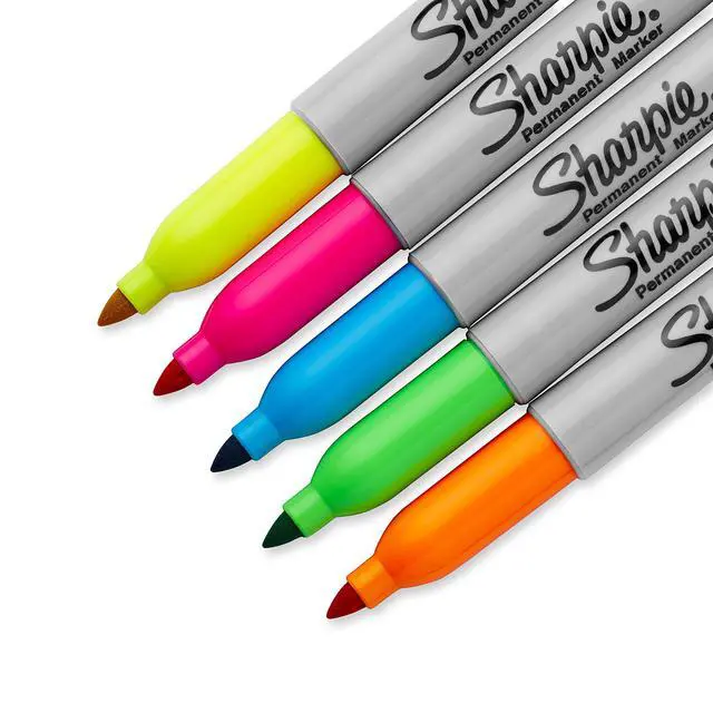 Alt view image 3 of 5 - 1874447 Neon Permanent Markers, Fine Point, Assorted Colors, 5 Count