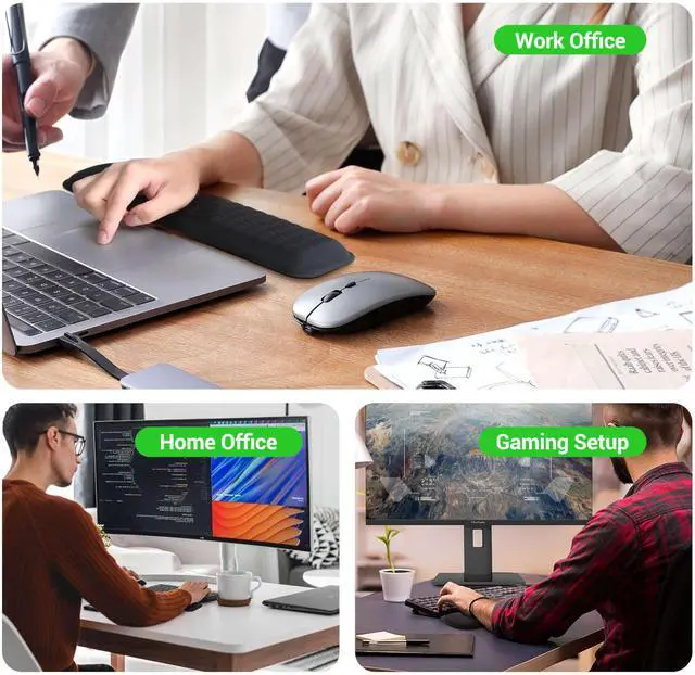 Alt view image 7 of 7 - Ergonomic Mouse Wrist Rest, Premium Memory Foam Mouse Wrist Pad Support Relieve Wrist Pain for Long Hours of Work, Gaming (Classic Black
