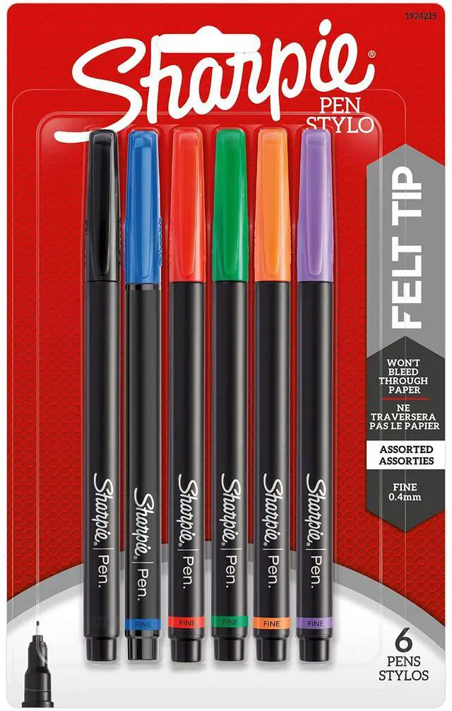 Main image of Pen, Fine Point, 6-Pack, Assorted Colors (1924215)