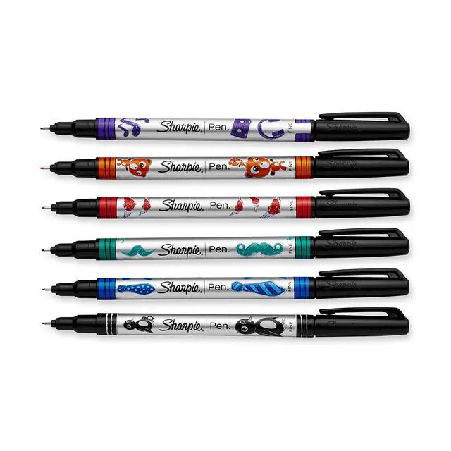 Alt view image 3 of 6 - Pen, Fine Point, 6-Pack, Assorted Colors (1924215)